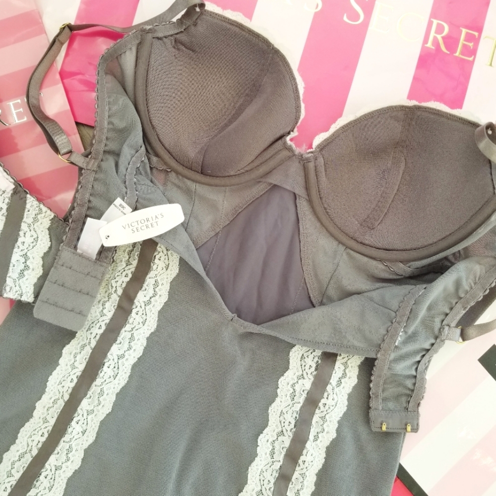 Victoria's Secret Vintage Very Sexy Bustier Corset Garter Dress Thong Panty NWT - Picture 5 of 16